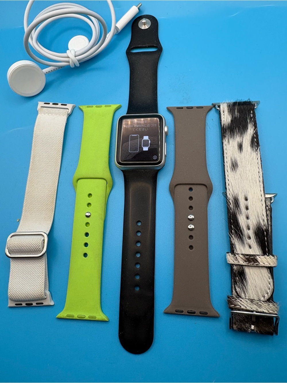 Apple Watch Series 1 with Black Sport Band and Extra Straps & charger
